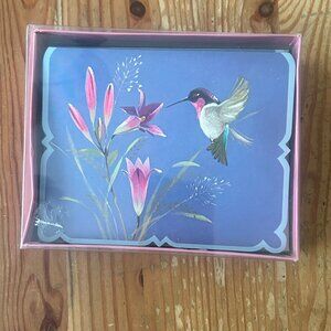 Vintage Norcross Blank Note Cards Set of 10 Complete Envelopes Hummingbird NOS